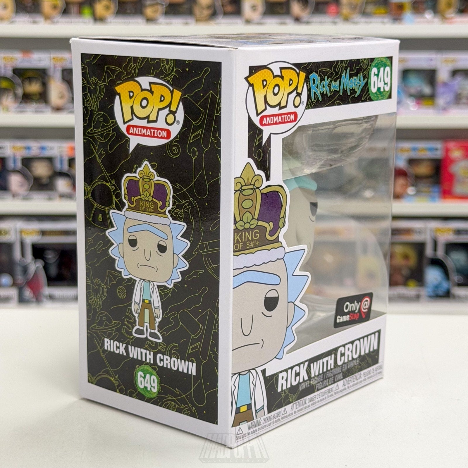 Funko Pop Animation Rick & Morty w/Crown King of $#+ GameStop 649 Vinyl Figure