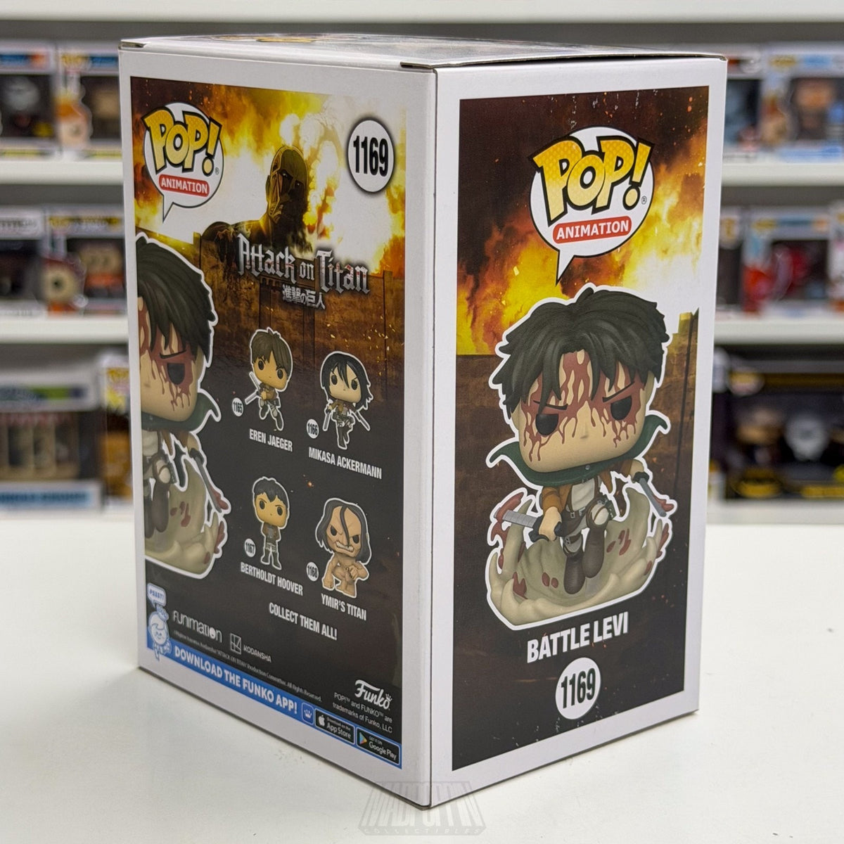 Funko Pop Anime Attack Titan Battle Levi Bloody AE Exclusive 1169 Vinyl Figure