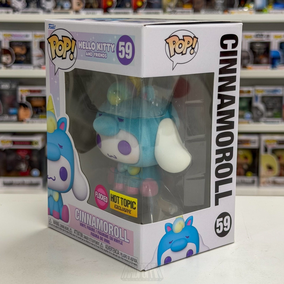 Funko Pop Sanrio Hello Kitty & Friends Cinnamoroll Flocked Hot Topic 59 Kawaii