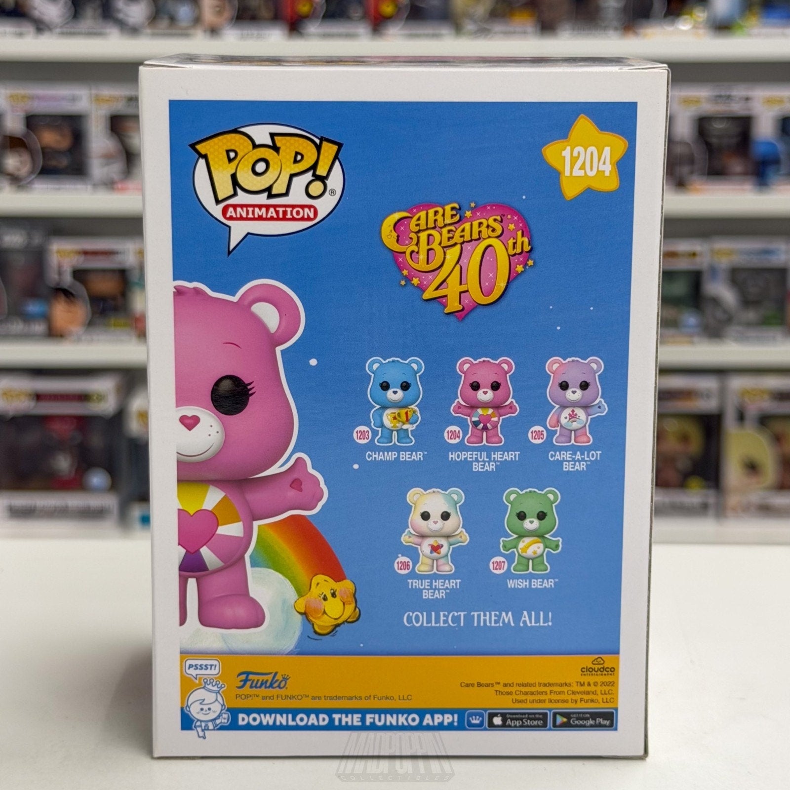 Funko Pop Animation Care Bears Hopeful Heart Bear 1204 Cartoon Toy Vinyl Figure