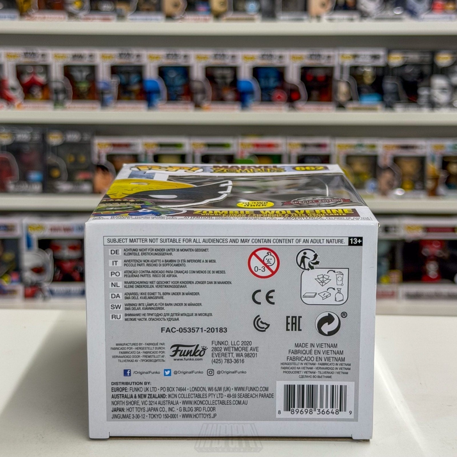 Funko Pop Marvel Zombie Wolverine Glow Special Edition 662 Mutant Vinyl Figure