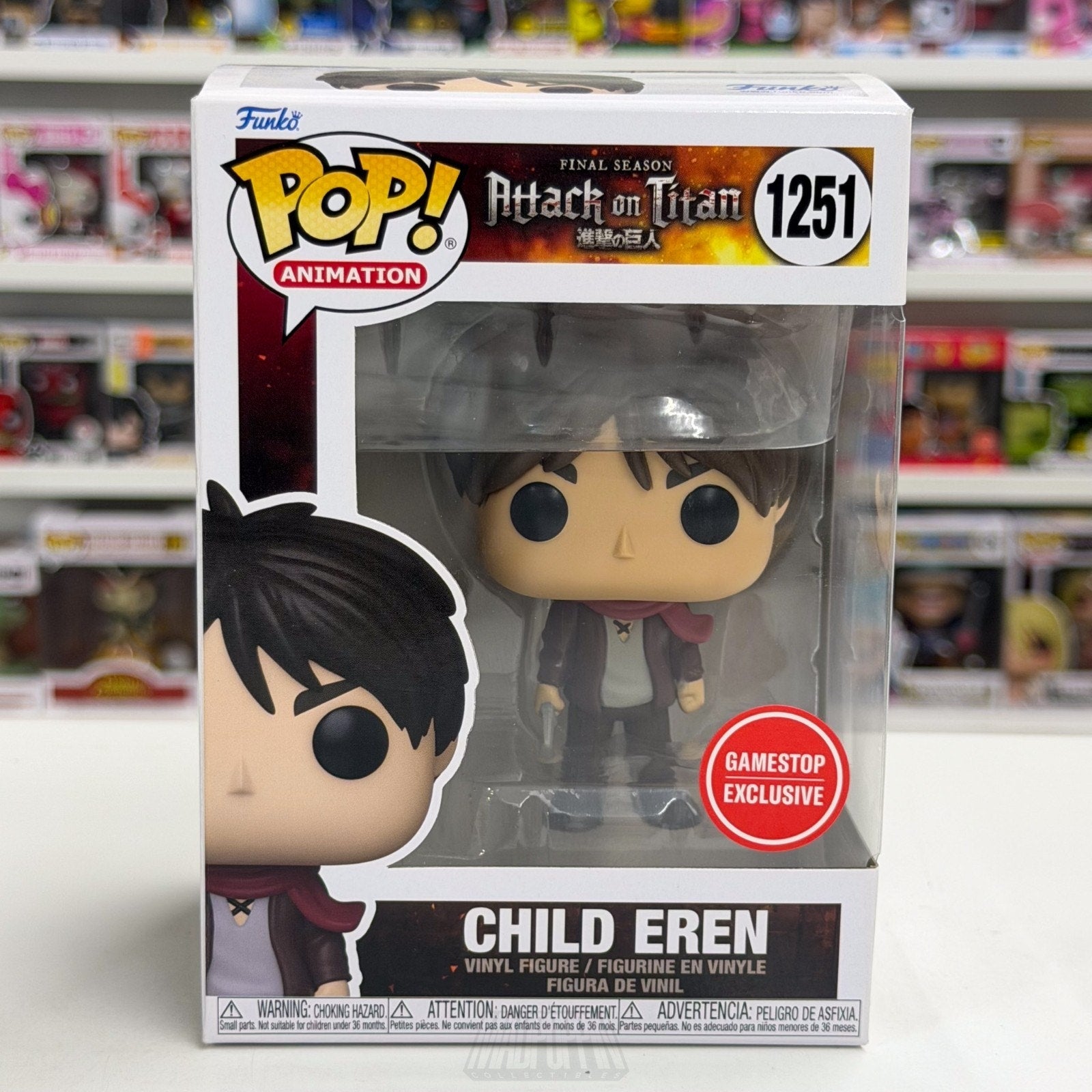 Funko Pop Anime Attack on Titan Child Eren Jaeger GameStop 1251 Manga Toy Figure