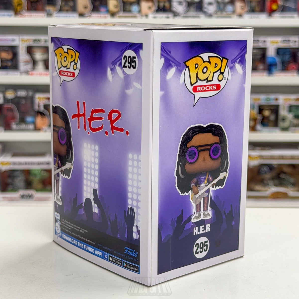 Funko Pop Rocks H.E.R w/Guitar 295 R&B Soul Singer-Songwriter Toy Vinyl Figure