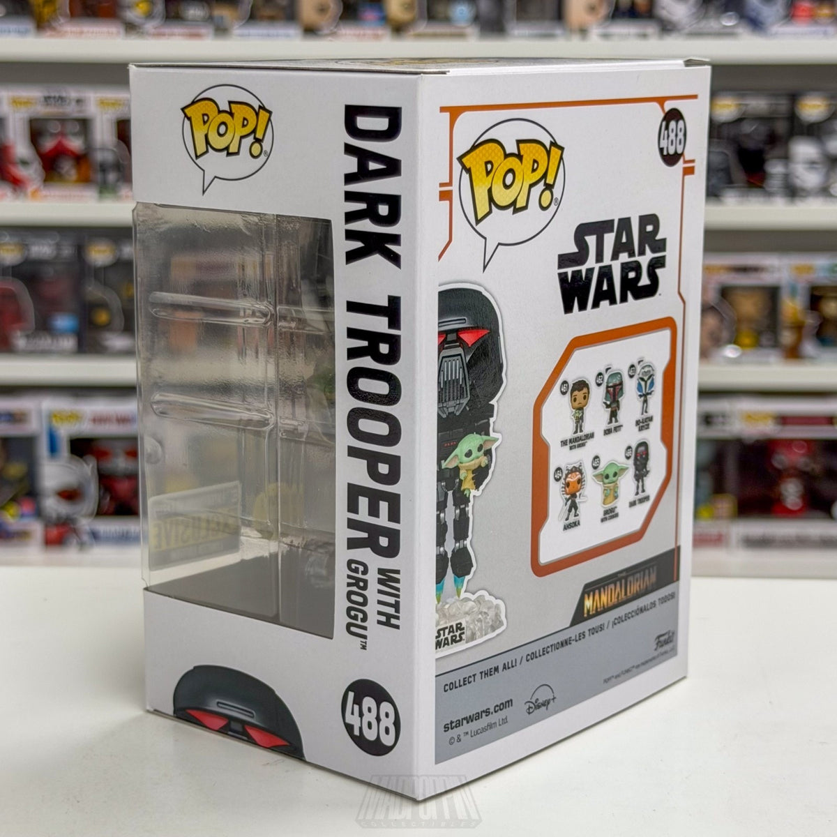Funko Pop Star Wars Dark Trooper w/Grogu Entertainment Earth 488 Vinyl Figure