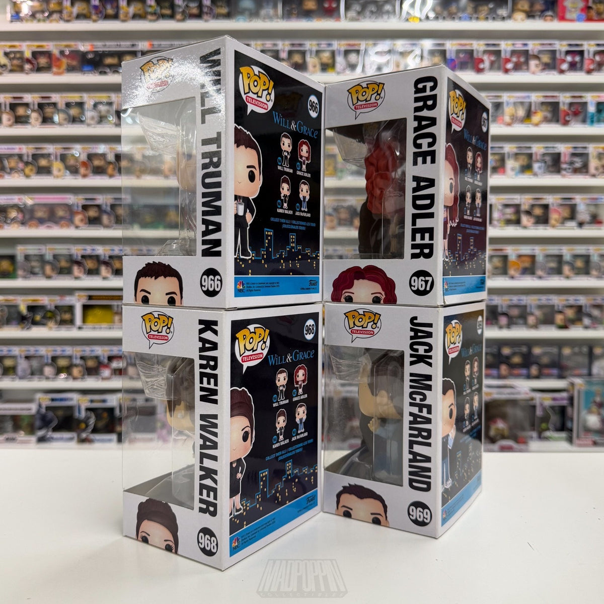 Funko Pop TV Will & Grace Karen Jack Complete Set NYC Comedy Sitcom Vinyl Figure