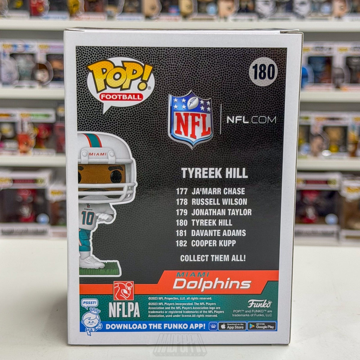 Funko Pop NFL Football Miami Dolphins Tyreek Hill 180 Wide Receiver Vinyl Figure