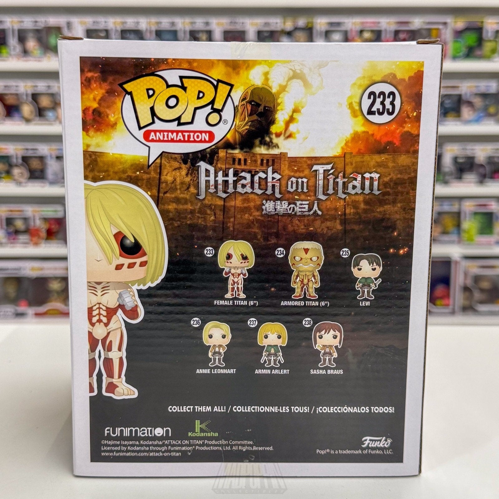 Funko Pop Anime Attack on Titan Female Titan 6" 233 Japanese Manga Vinyl Figure