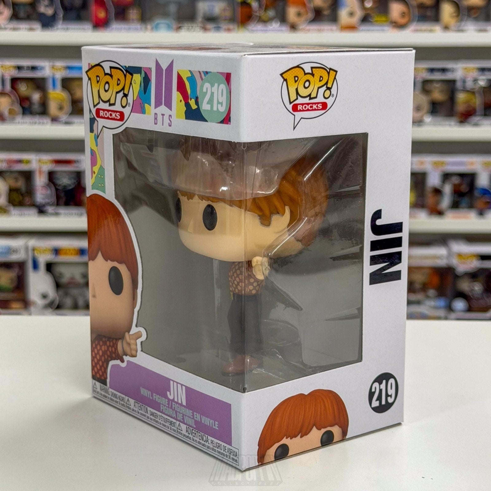 Funko Pop Rocks BTS Dynamite Jin 219 Boy Band Korean K-Pop Toy Vinyl Figure