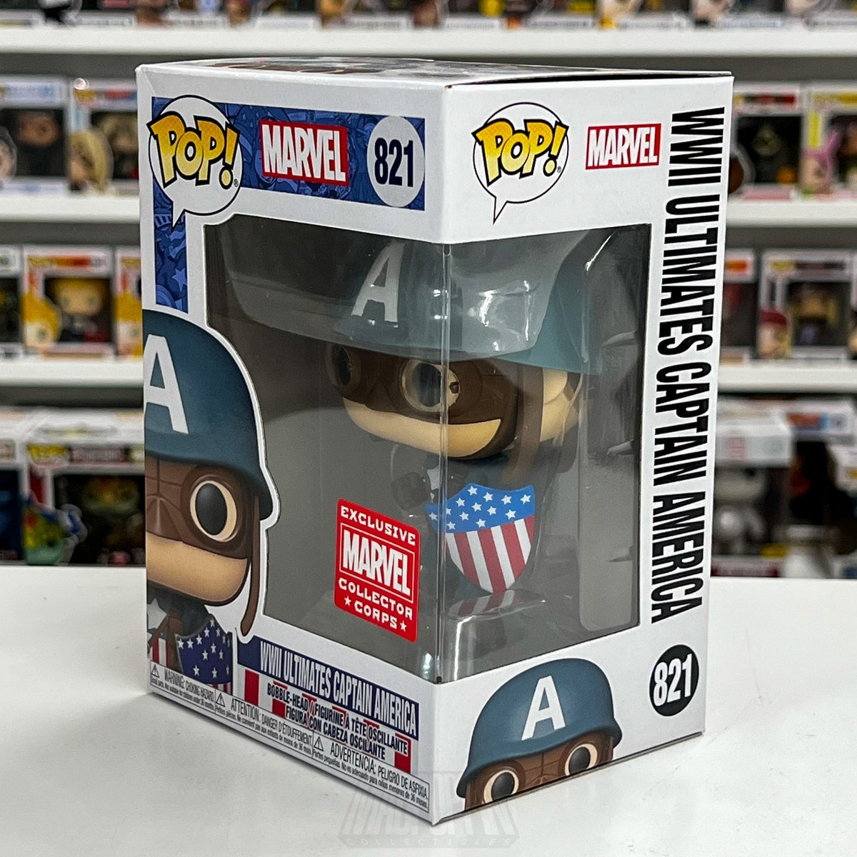Funko Pop Marvel Collector Corps WWII Ultimates Captain America 821 Vinyl Figure