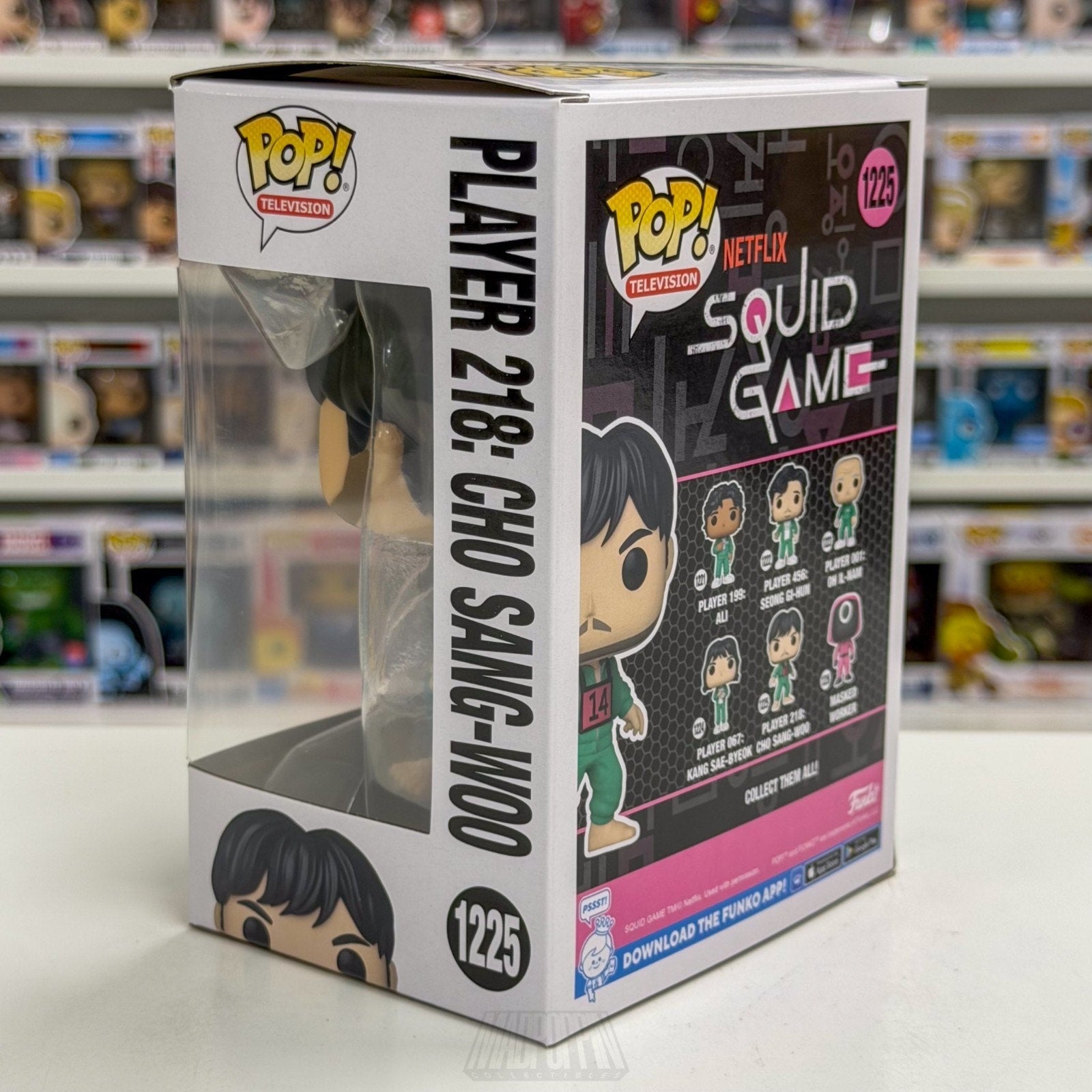 Funko Pop TV Netflix Squid Game Player 218 Cho Sang-Woo 1225 Korean Vinyl Figure