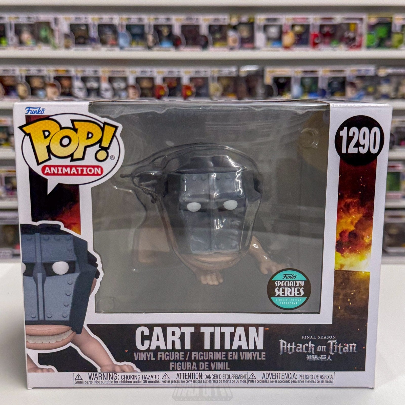 Funko Pop Anime Attack on Titan Cart Titan Specialty Series 1290 6" Vinyl Figure