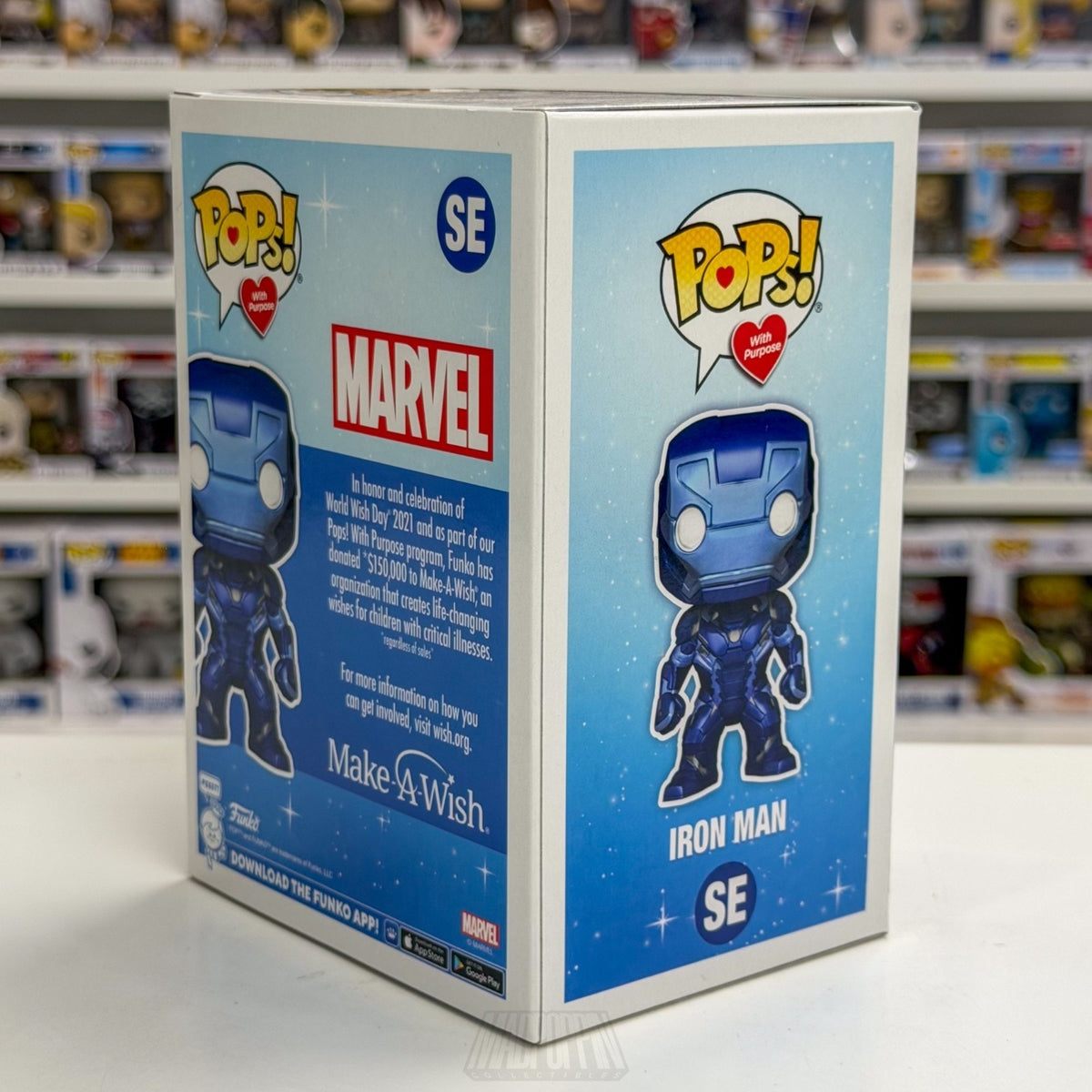 Funko Pop Marvel Make A Wish Iron Man Blue Metallic Exclusive SE Vinyl Figure