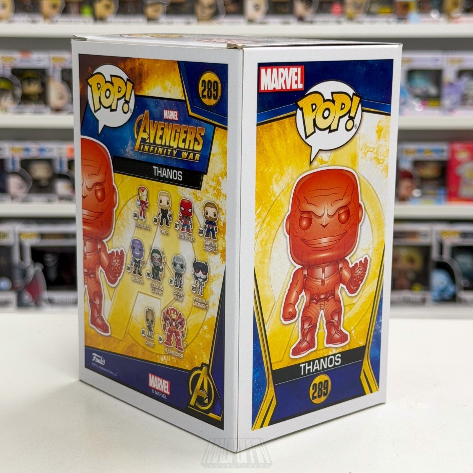 Funko Pop Marvel Avengers Infinity War Thanos Walmart Red Chrome 289 Toy Figure