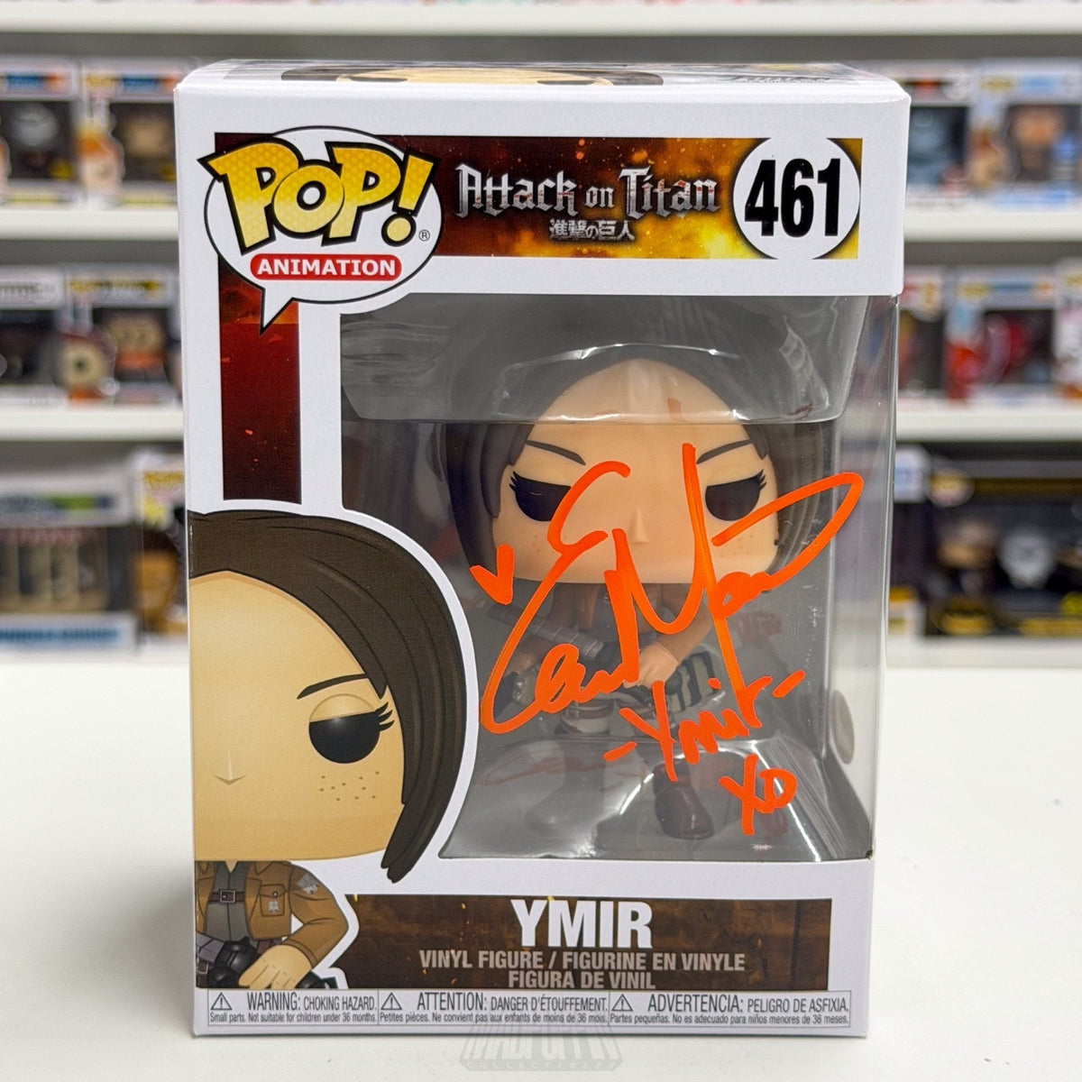 Funko Pop Anime Attack on Titan Ymir 461 Auto Elizabeth Maxwell JSA Vinyl Figure