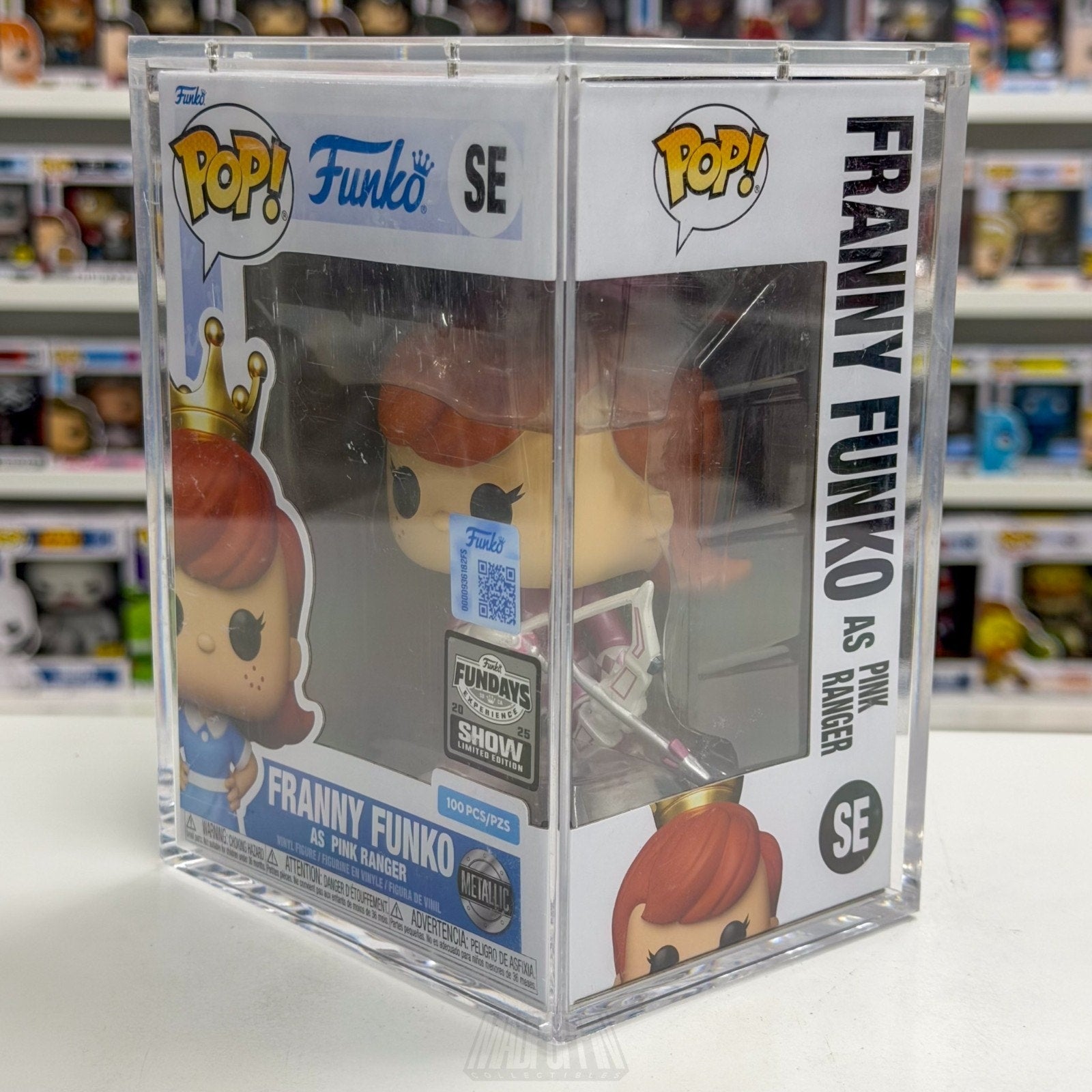 Funko Pop Fundays Franny Mighty Morphin Pink Ranger Metallic MMPR Figure 100PC