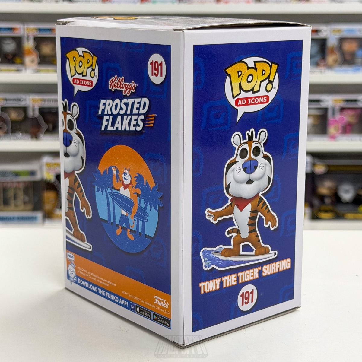 Funko Pop Ad Icons Frosted Flakes Tony the Tiger Surfing Flocked SDCC 191 Figure