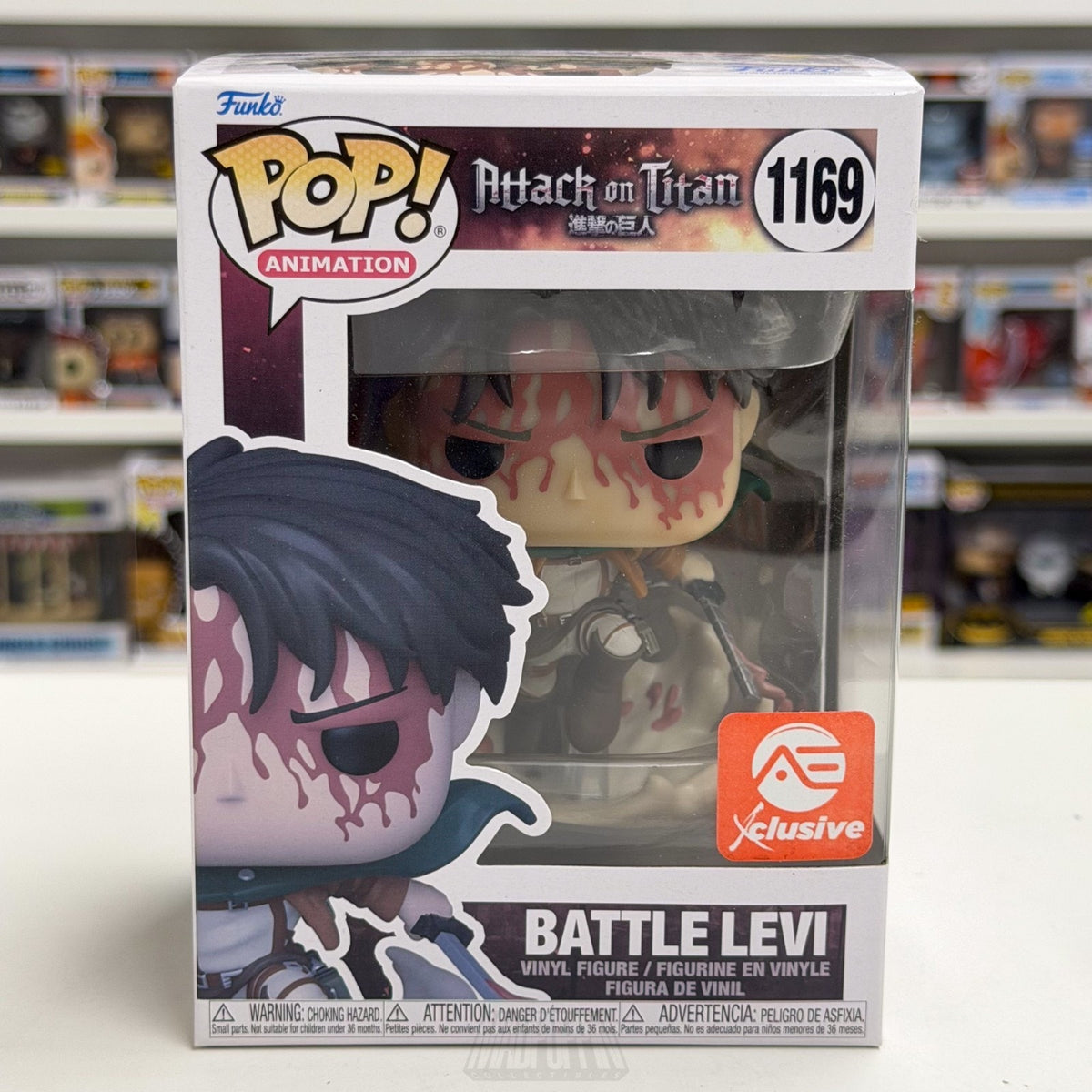 Funko Pop Anime Attack Titan Battle Levi Bloody AE Exclusive 1169 Vinyl Figure