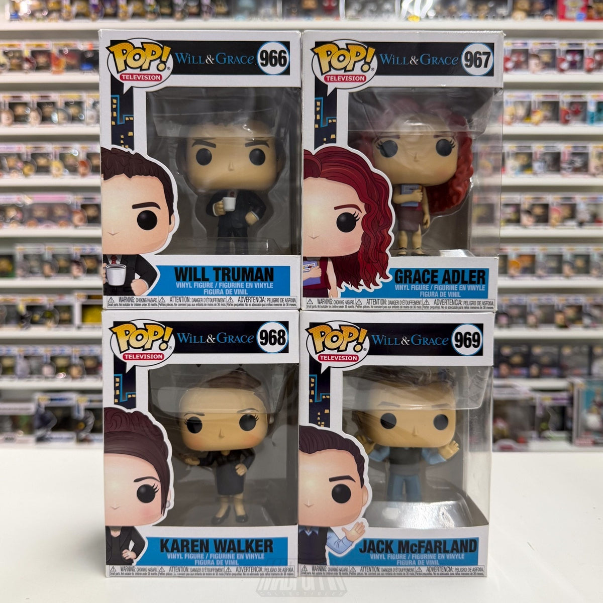 Funko Pop TV Will & Grace Karen Jack Complete Set NYC Comedy Sitcom Vinyl Figure