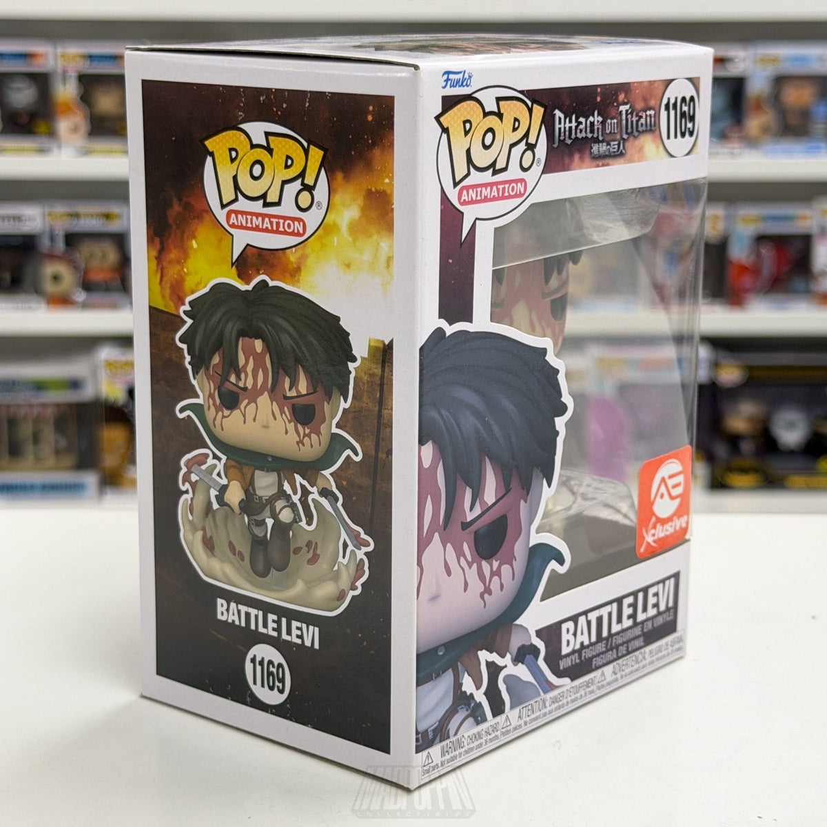 Funko Pop Anime Attack Titan Battle Levi Bloody AE Exclusive 1169 Vinyl Figure