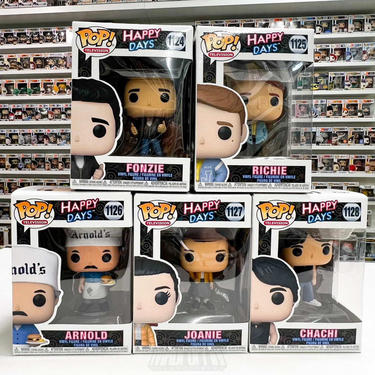 Funko Pop TV Happy Days Complete Set Fonzie Richie Arnold Joanie Chachi Figures