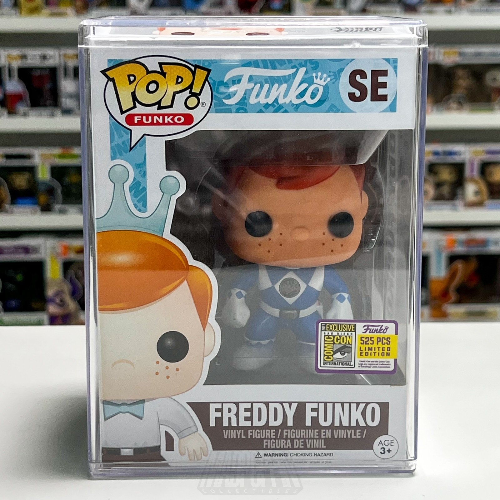 Funko Pop Fundays Freddy as Blue Ranger 525PCS SE SDCC MMPR Ranger Vinyl Figure