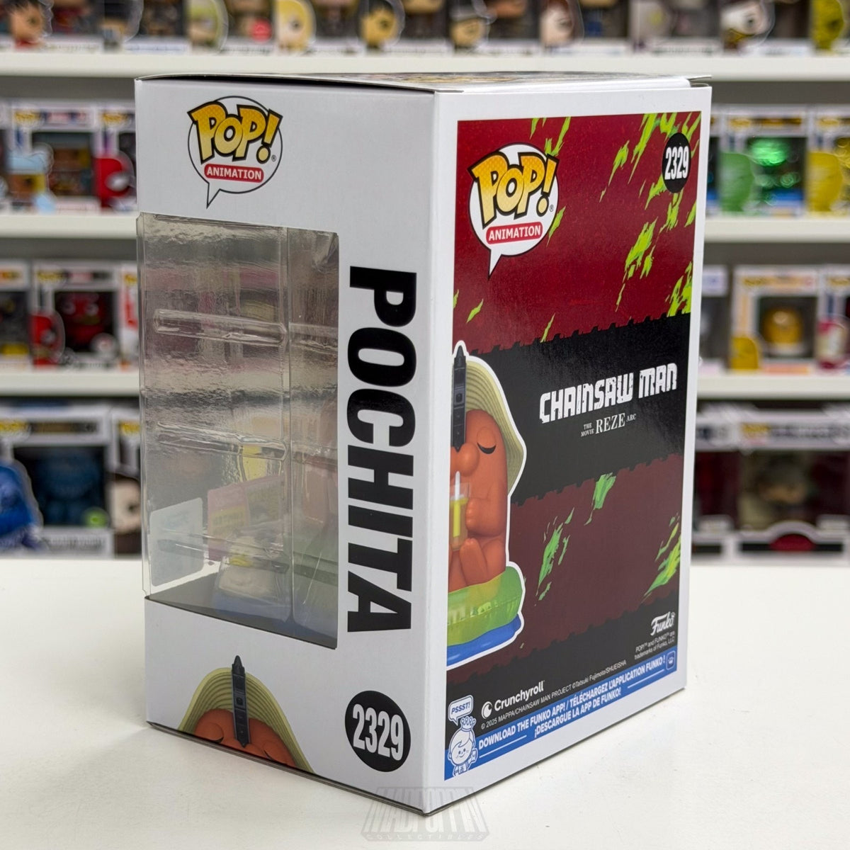 Funko Pop Anime Chainsaw Man Pochita Lounging 2329 SDCC 2026 Manga CON STICKER