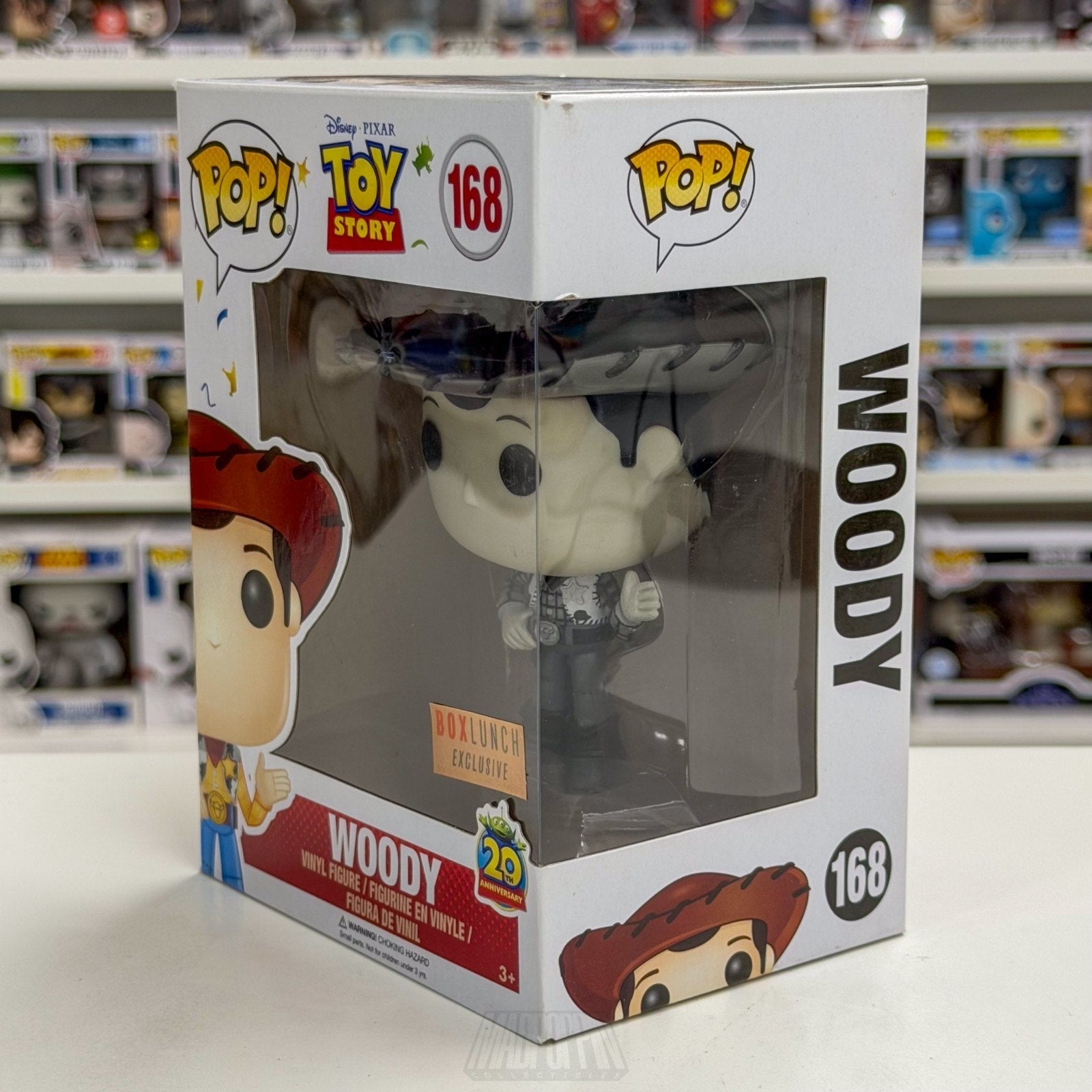 Funko Pop Disney Pixar Toy Story Woody Black & White BoxLunch 168 Vinyl Figure
