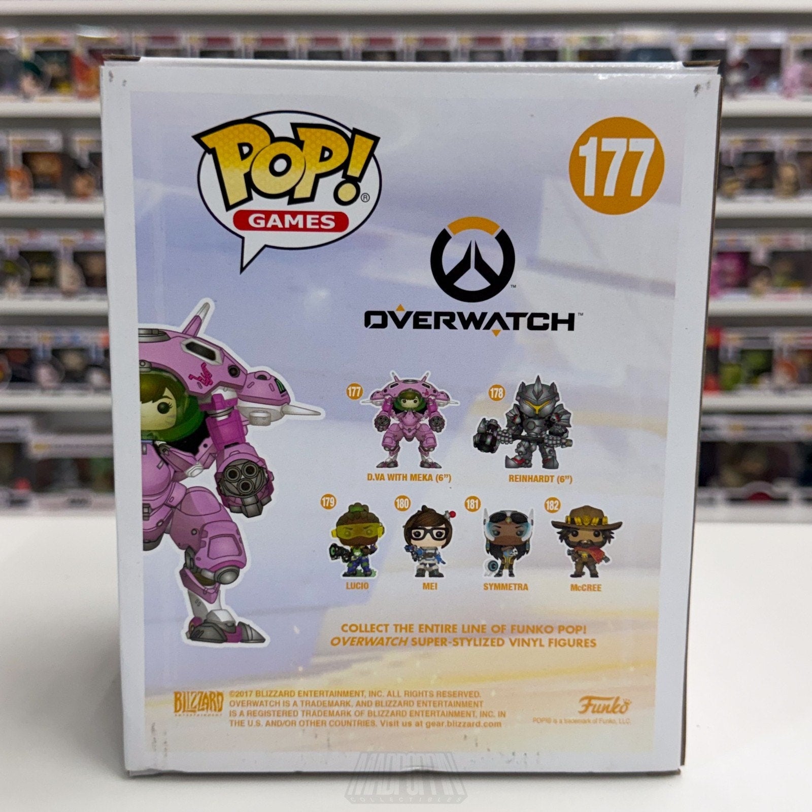 Funko Pop Games Overwatch D.Va w/MEKA 177 Pink Tank Mech Toy Vinyl 6" Figure