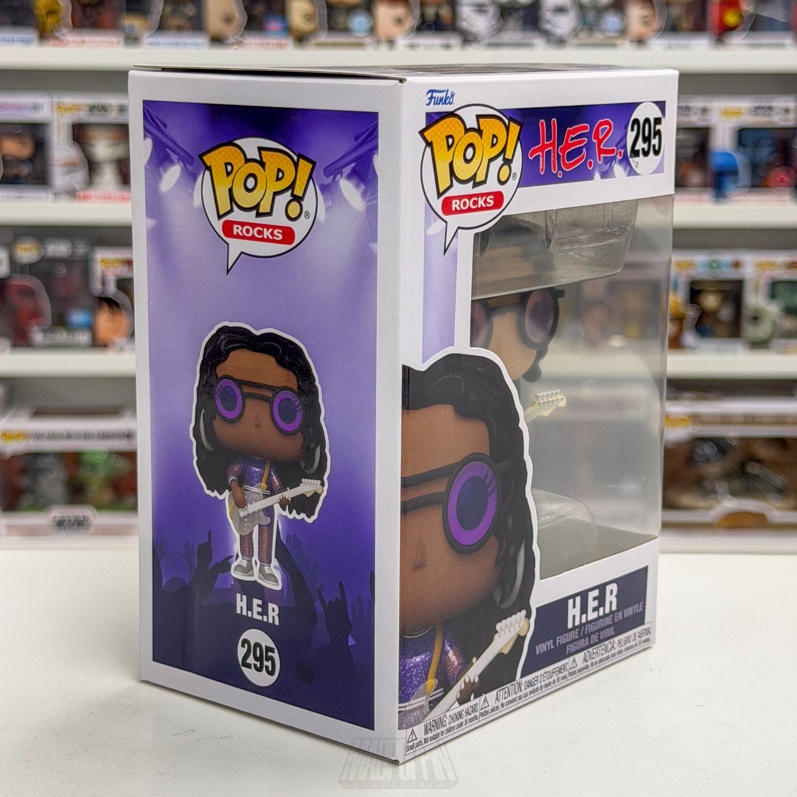 Funko Pop Rocks H.E.R w/Guitar 295 R&B Soul Singer-Songwriter Toy Vinyl Figure