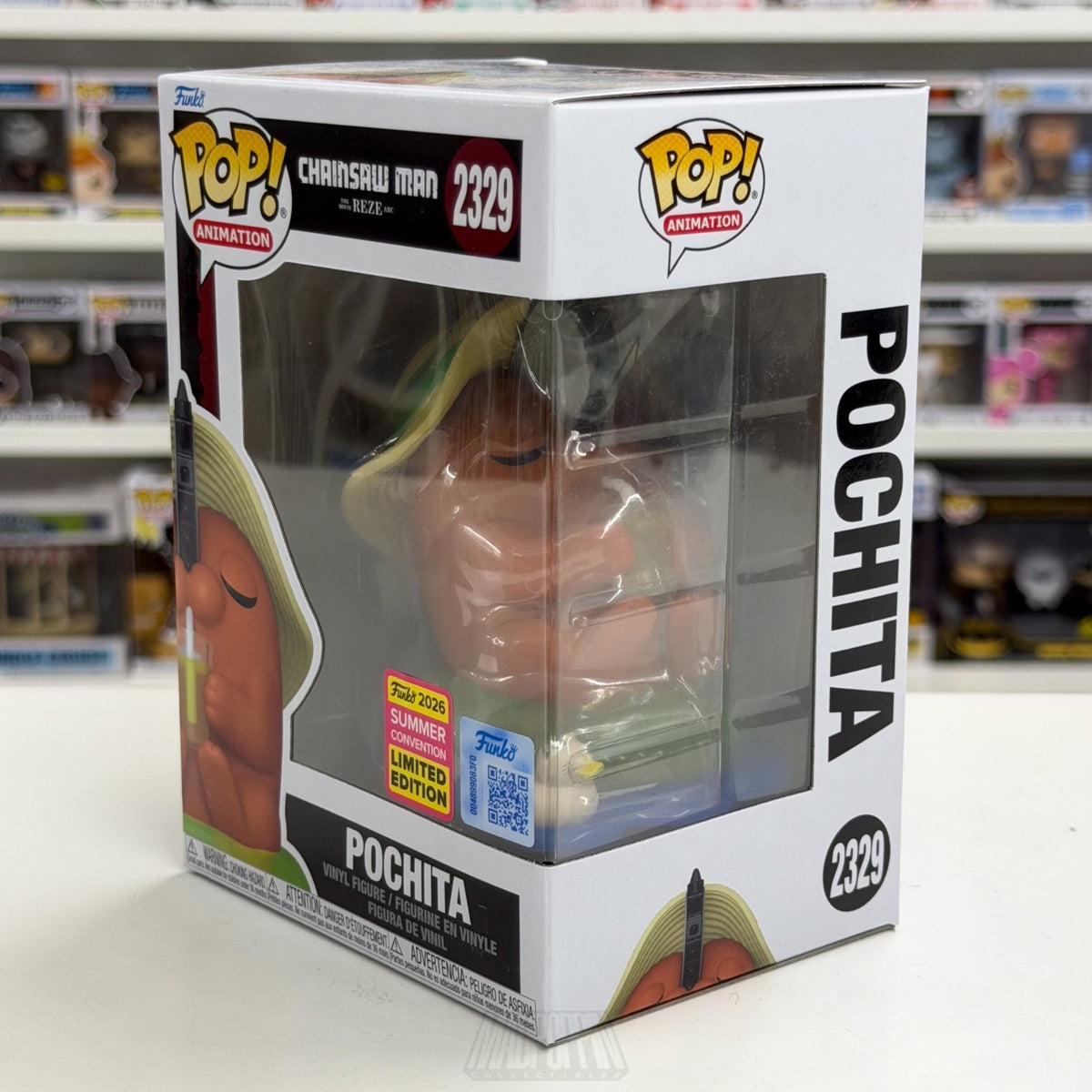 Funko Pop Anime Chainsaw Man Pochita Sunhat Lounging SDCC 2329 Toy Vinyl Figure