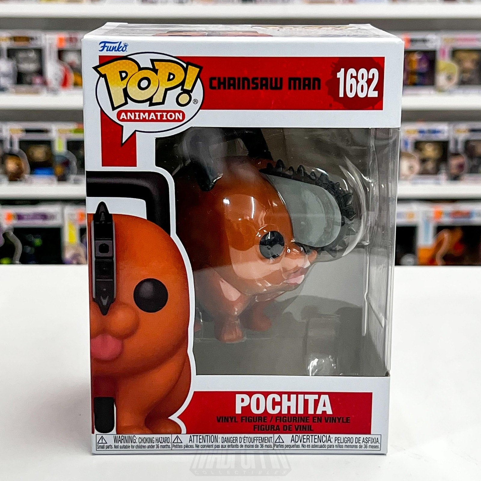 Funko Pop Anime Chainsaw Man Pochita 1682 Orange Dog Japanese Manga Vinyl Figure