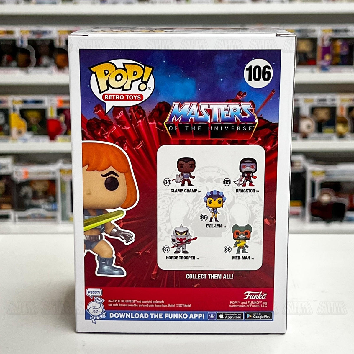 Funko Pop Retro Toys MOTU He-Man Sword of Power SDCC Toy Tokyo 106 Vinyl Figure