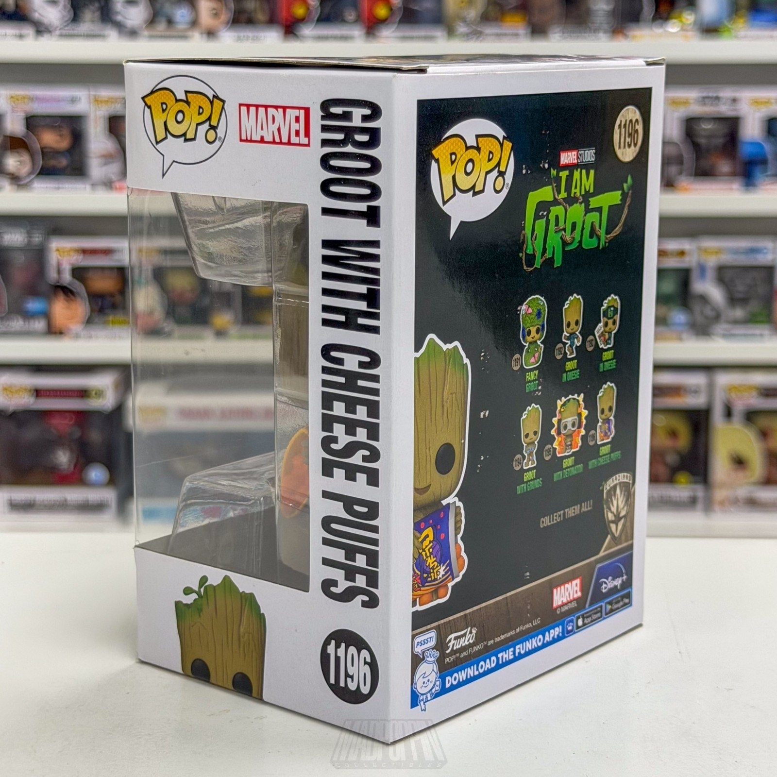 Funko Pop Marvel I Am Baby Groot with Cheese Puffs 1196 GOTG Toy Vinyl Figure