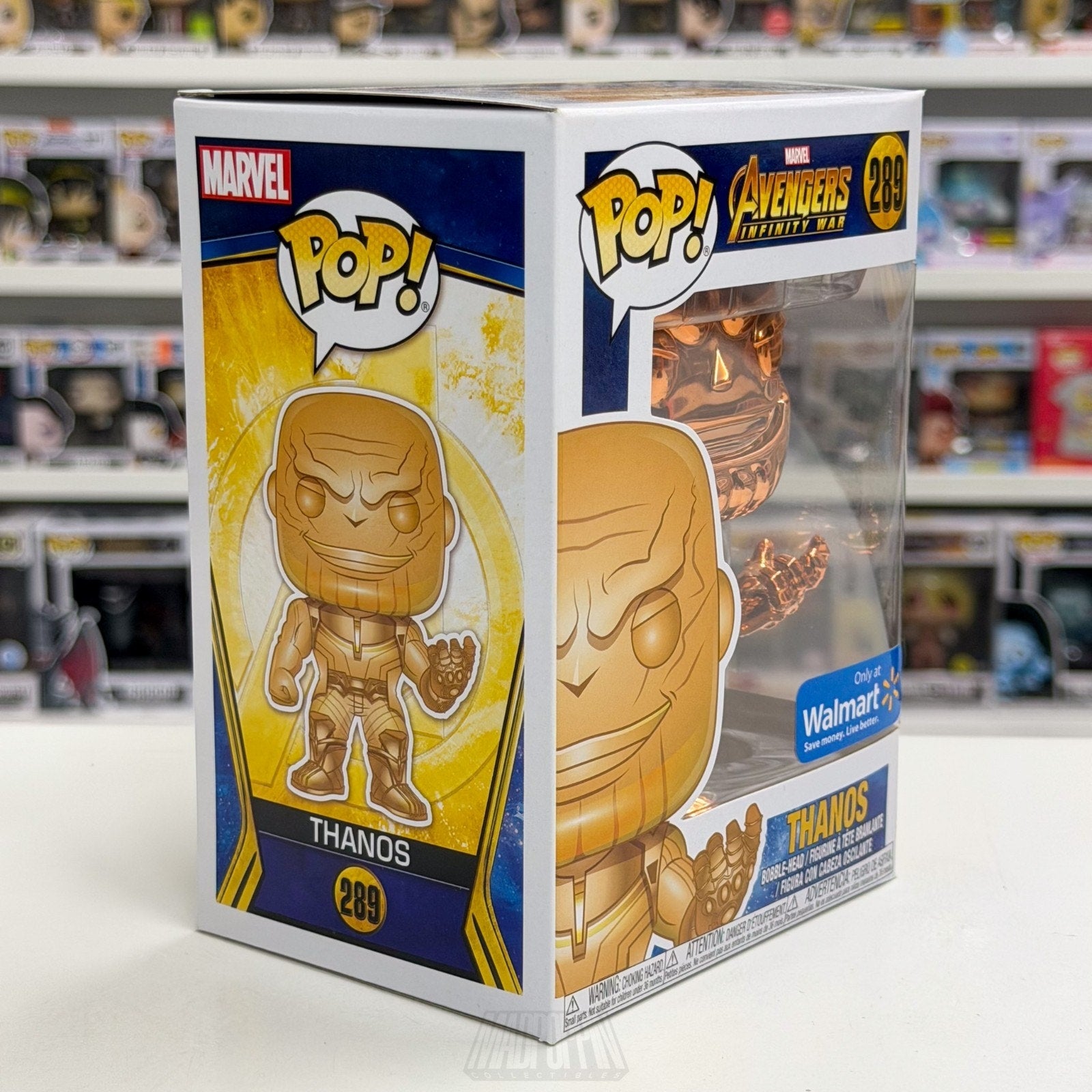 Funko Pop Marvel Avengers Infinity War Thanos Walmart Orange Chrome 289 Figure