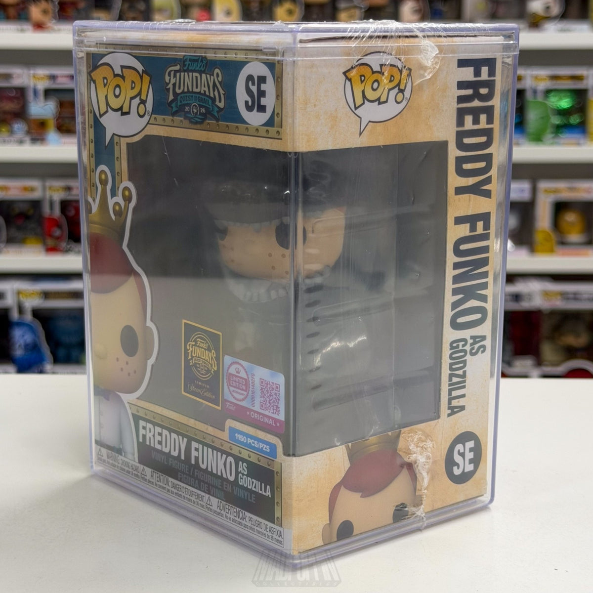 Funko Pop Fundays Freddy as Godzilla SE Quest Grail SDCC 2026 Toy CON STICKER