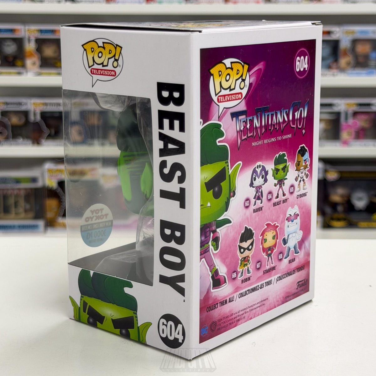 Funko Pop TV DC Teen Titans Go Beast Boy Metallic NYCC Toy Tokyo 604 Toy Figure
