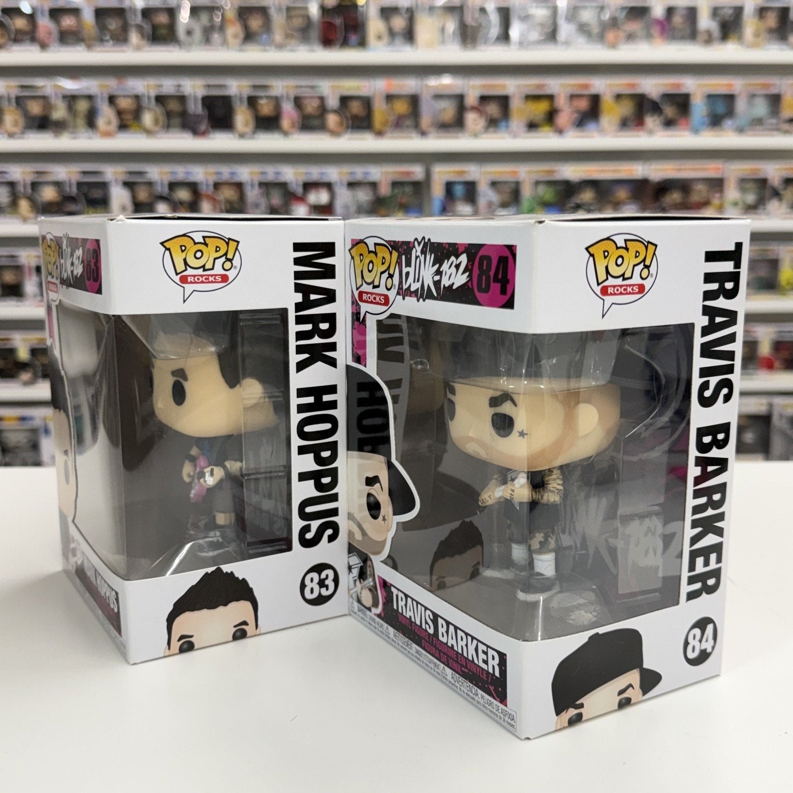 Funko Pop Rocks Blink 182 Complete Set Mark Hoppus Travis Barker Punk Figures