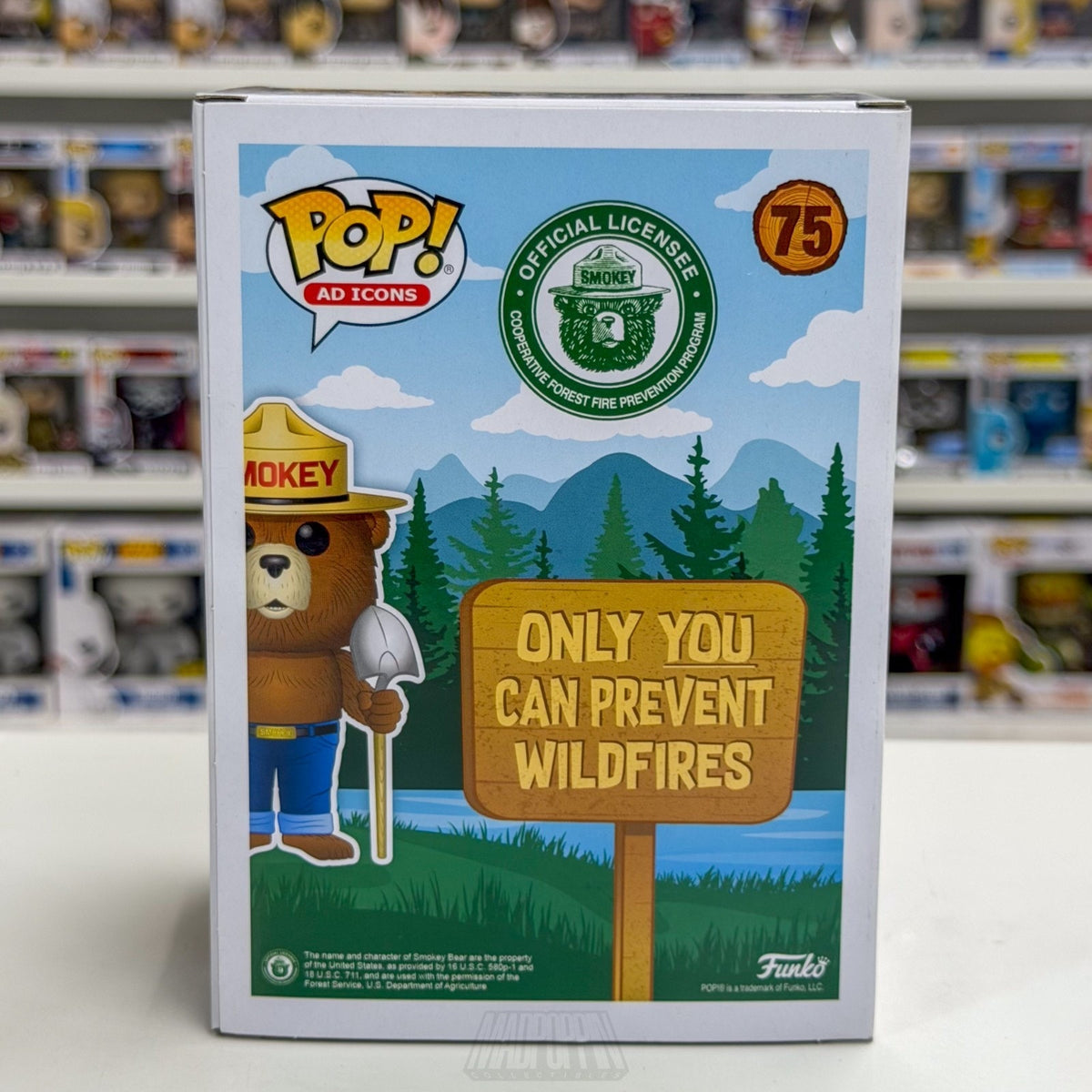 Funko Pop Ad Icons Smokey Bear 75 Forest Wildfire Prevention Toy Vinyl Figure