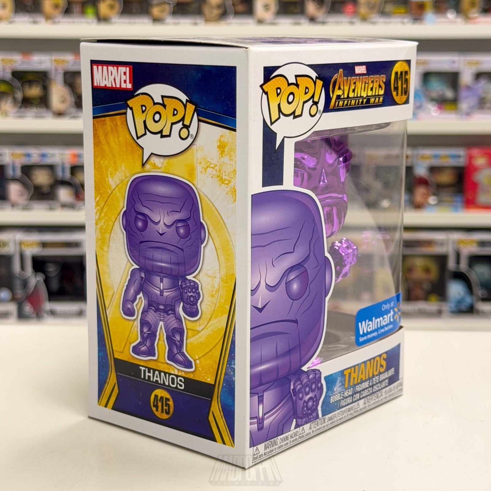 Funko Pop Marvel Avengers Infinity War Thanos Walmart Purple Chrome 289 Figure