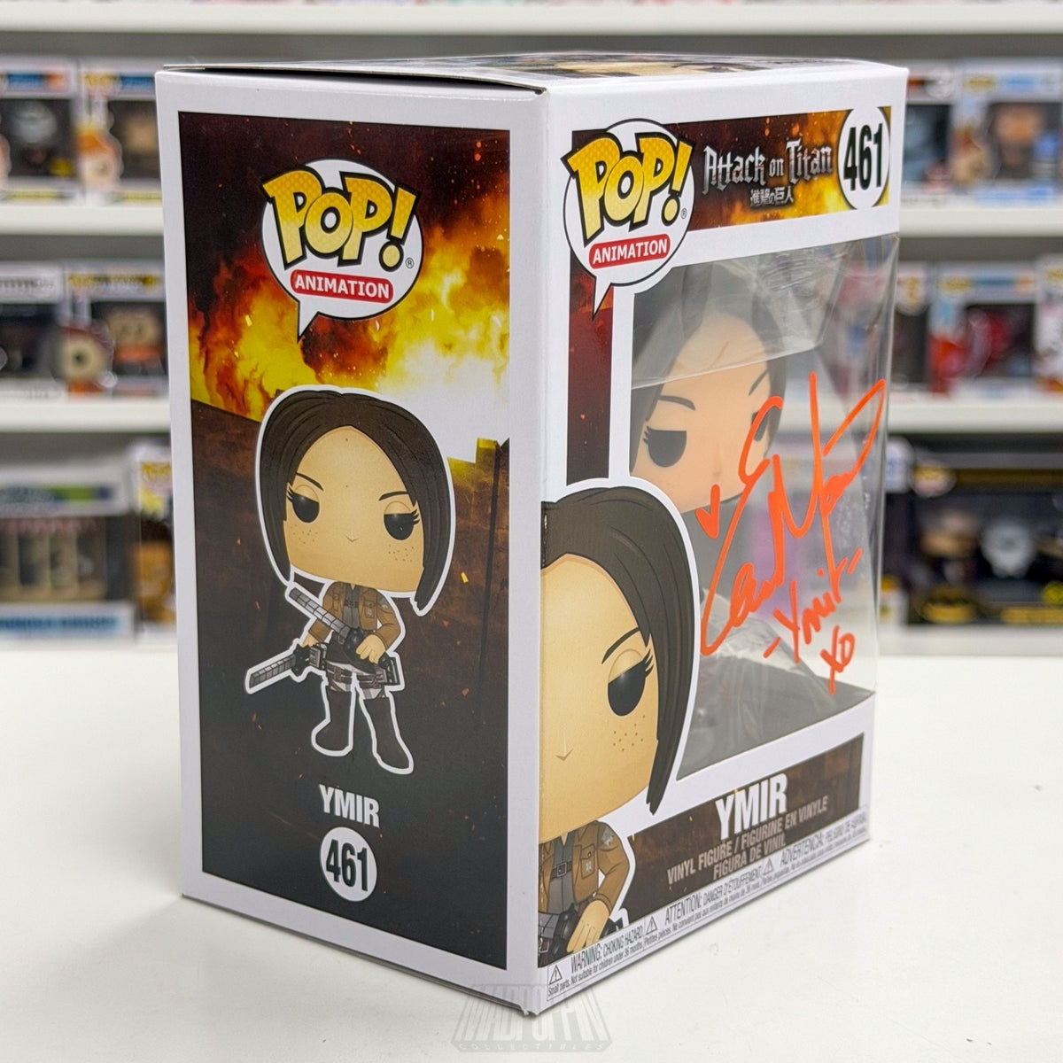 Funko Pop Anime Attack on Titan Ymir 461 Auto Elizabeth Maxwell JSA Vinyl Figure
