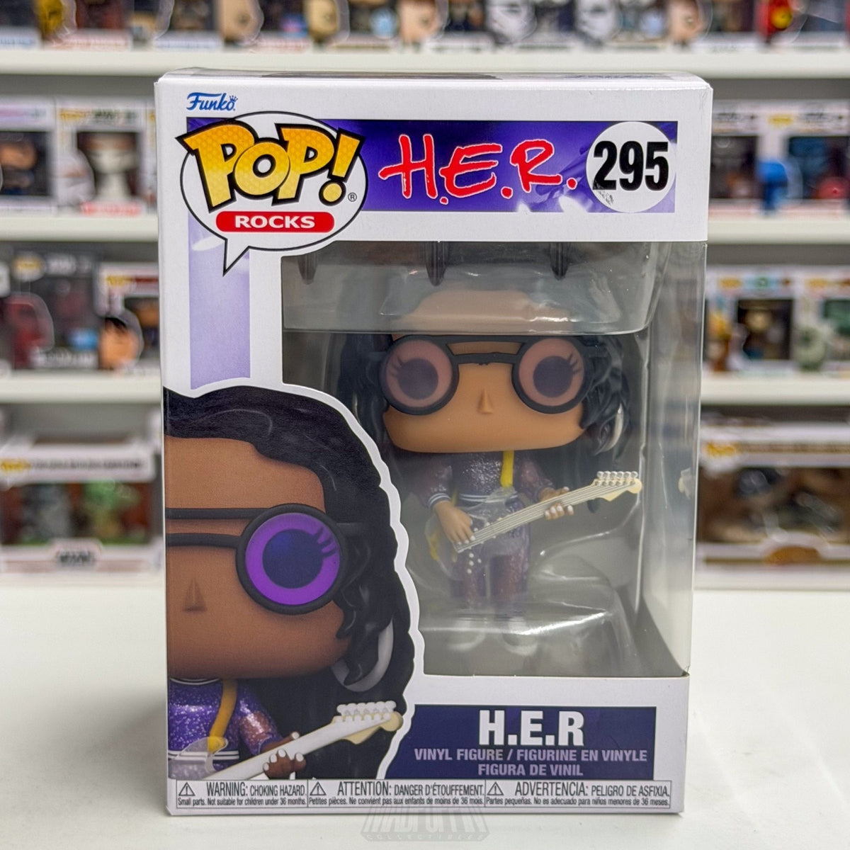 Funko Pop Rocks H.E.R w/Guitar 295 R&B Soul Singer-Songwriter Toy Vinyl Figure