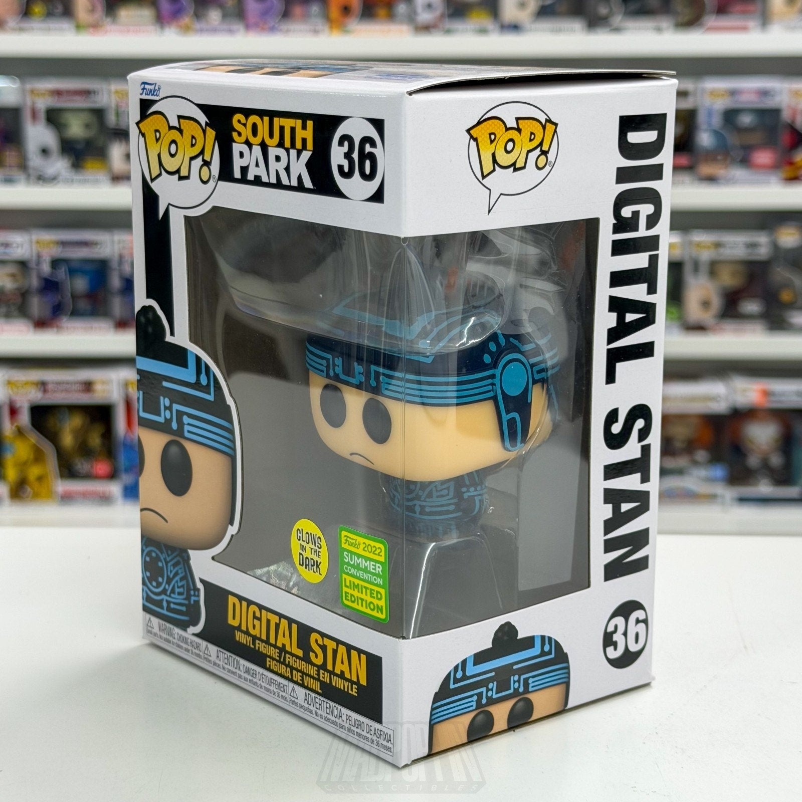 Funko Pop Animation South Park Digital Stan Marsh Glow SDCC 36 Tron Vinyl Figure