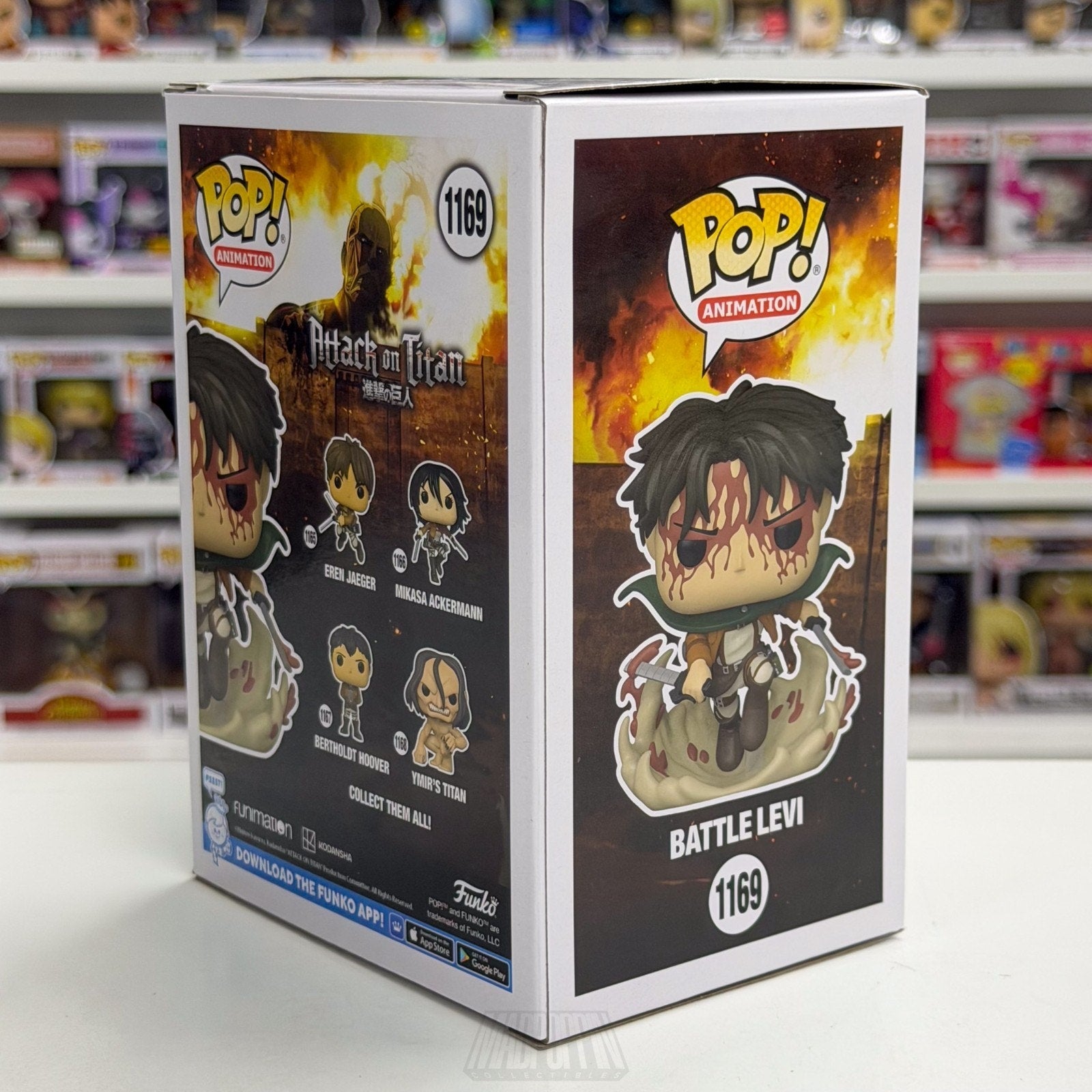 Funko Pop Anime Attack Titan Battle Levi Bloody AE Exclusive 1169 Vinyl Figure