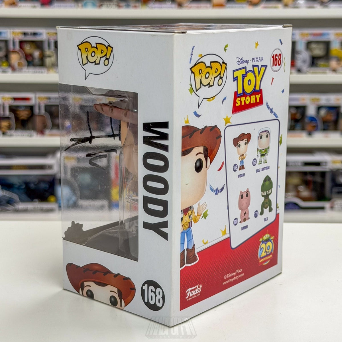 Funko Pop Disney Pixar Woody 20th Signed Auto Tom Hanks Beckett 168 Vinyl Figure