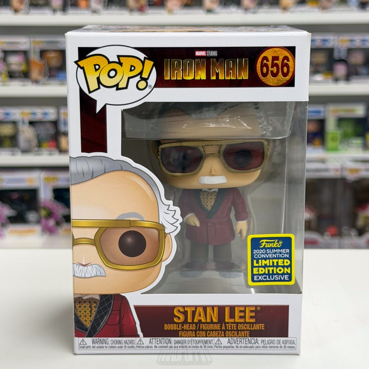 Funko Pop Marvel Studios Iron Man Stan Lee SDCC 656 MCU Excelsior Vinyl Figure