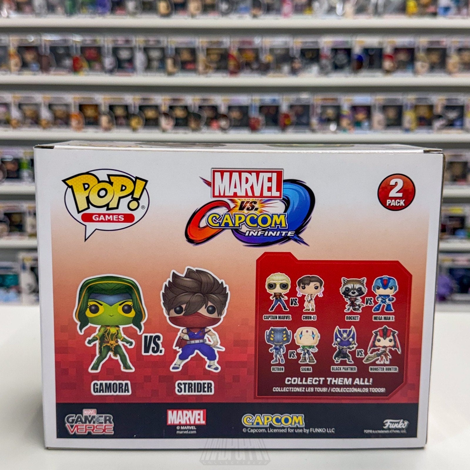 Funko Pop Marvel Capcom Gamerverse Gamora vs Strider 2 Pack Toy Vinyl Figure