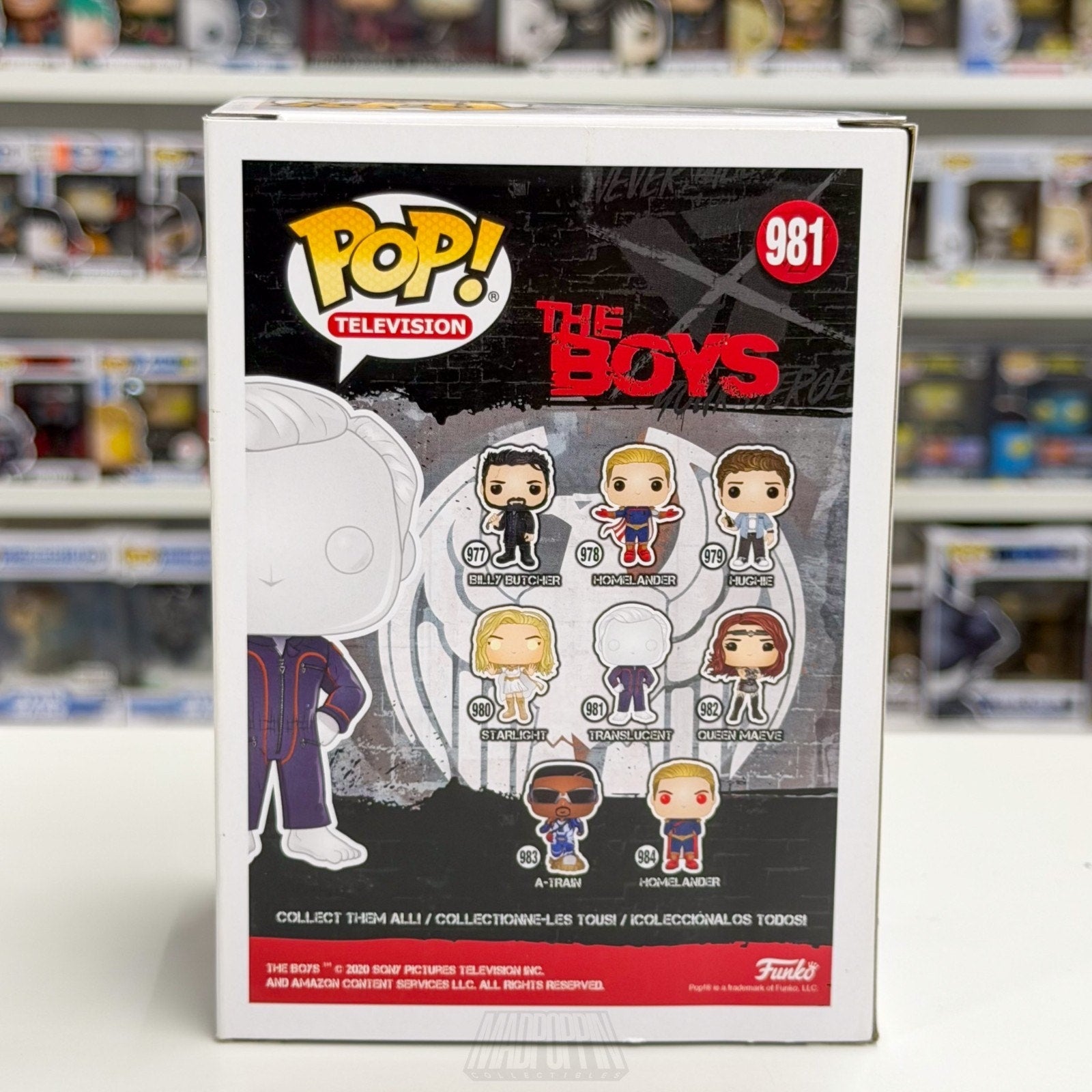 Funko Pop TV The Boys Translucent 981 Invisible Seven Supe Vought Vinyl Figure