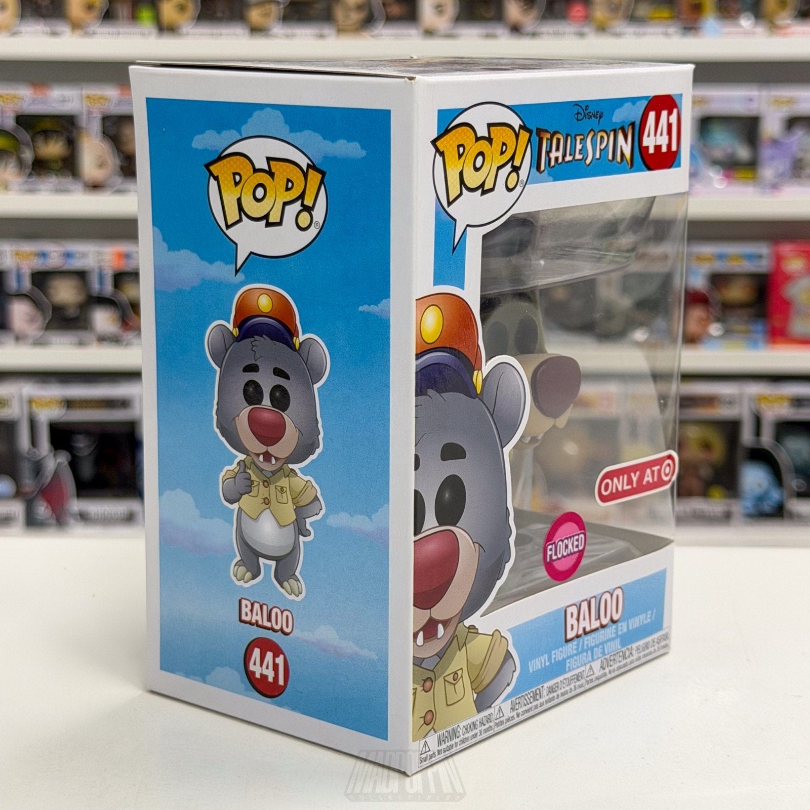 Funko Pop Disney Tailspin Baloo Flocked Target Excl 441 Bear Pilot Vinyl Figure