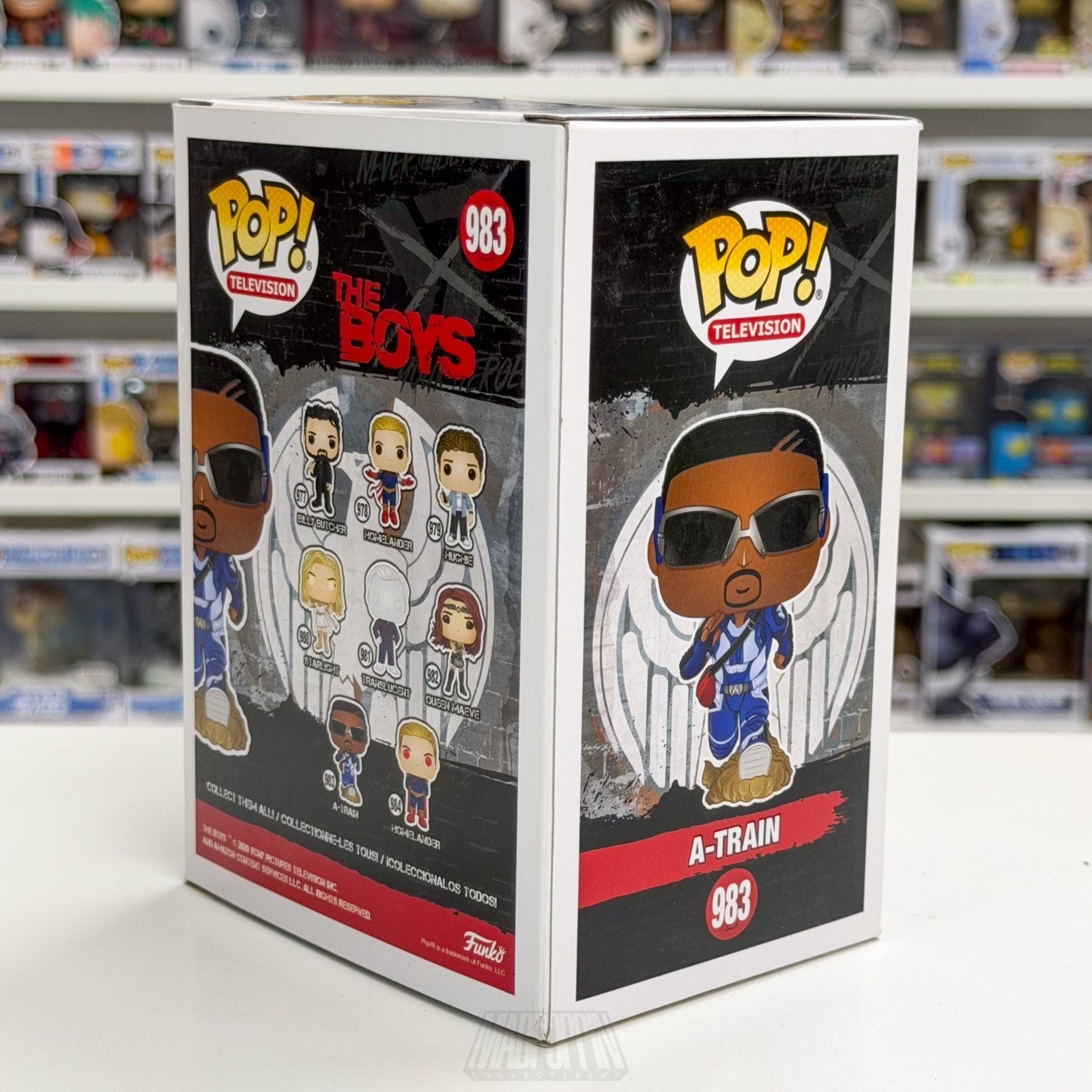 Funko Pop TV The Boys A-Train 983 Worlds Fastest Man Compound V Toy Vinyl Figure