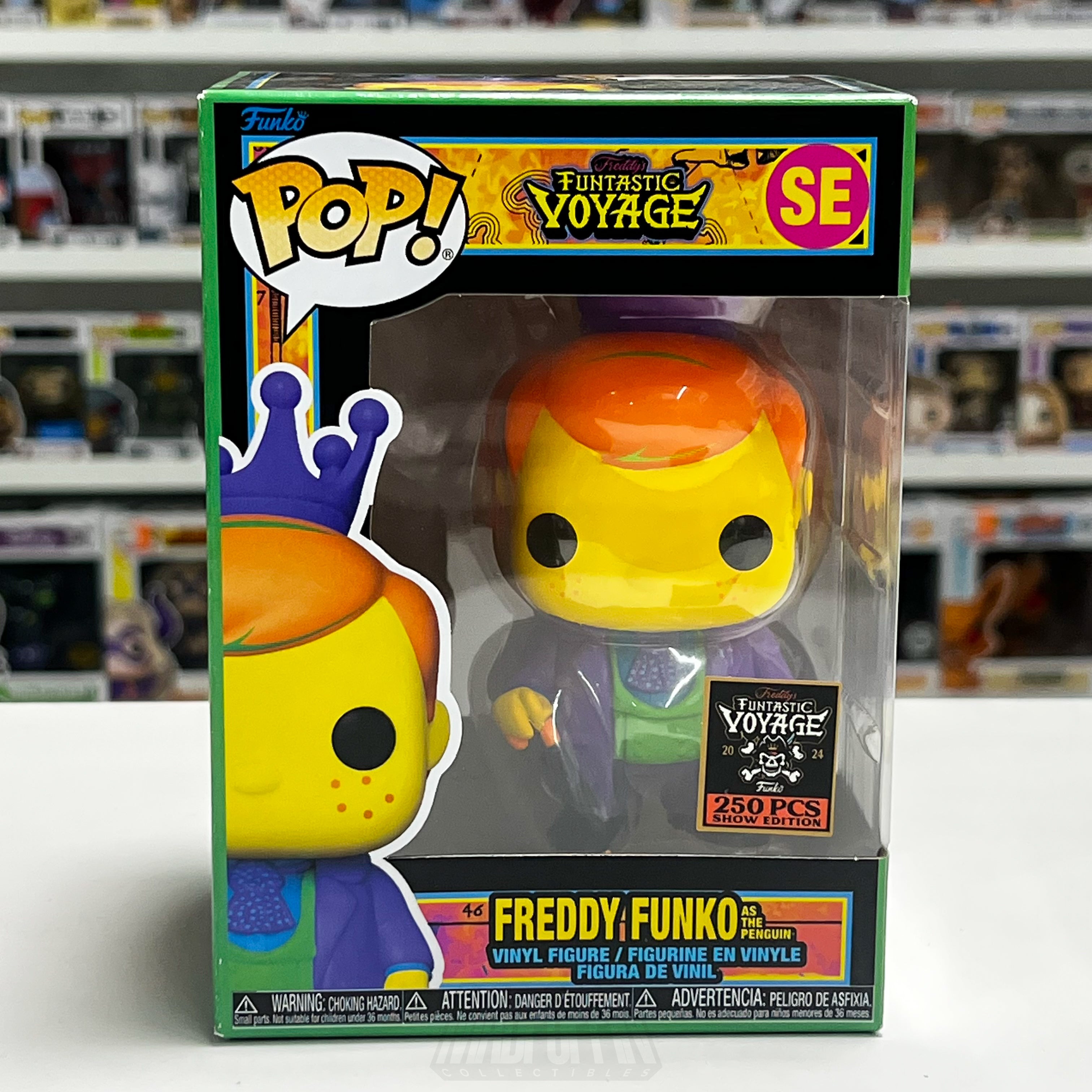 Funko Pop Fundays Funtastic Voyage Freddy as Penguin Blacklight 250 PCS SE Show - Madpoppin